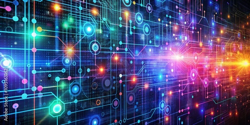 Neon Circuitry A Digital Network of Connections and Data Flow