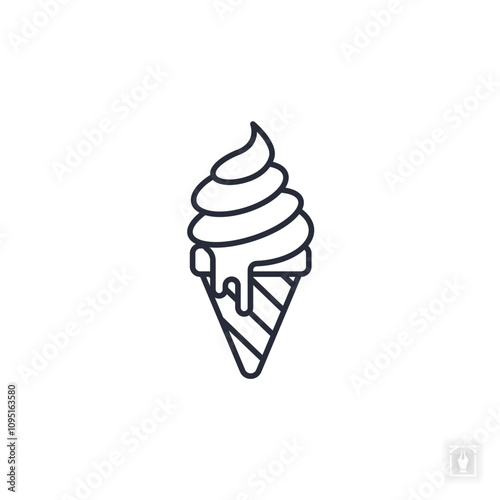 ice cream cone icon. ice cream cone Symbol sign for mobile concept and web design. Vector icon, Logo illustration, Vector graphics