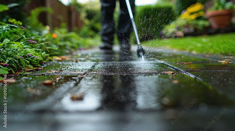 Power Washing Concrete Driveway Home Cleaning Outdoor Maintenance Power Washing Concrete Driveway Home Cleaning Outdoor Maintenance