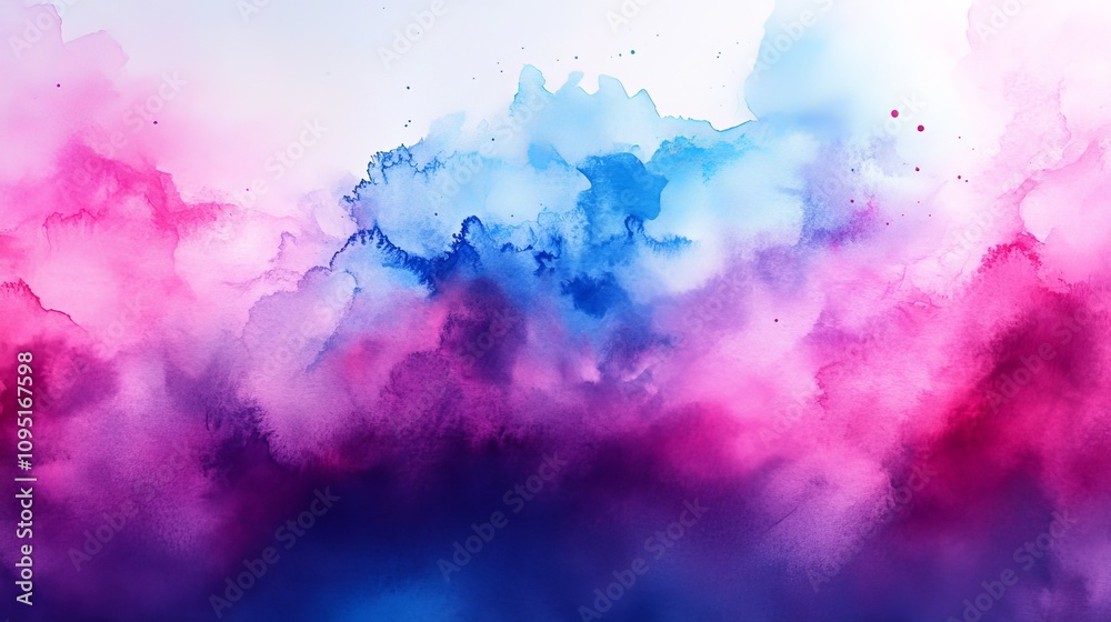 Obraz premium A painting of a sky with blue and pink colors