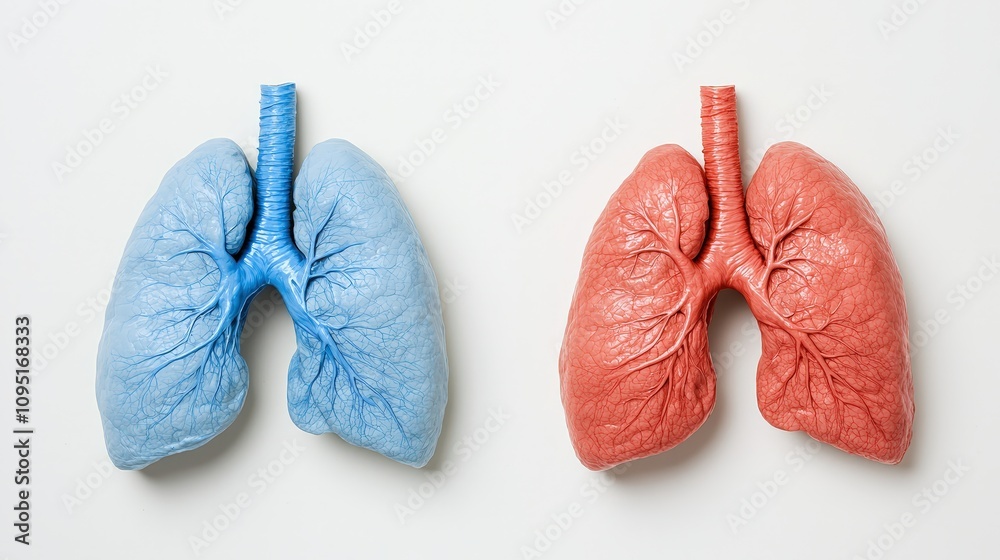 Healthy vs Diseased Lungs Medical Anatomy Comparison Healthy vs Diseased Lungs Medical Anatomy Comparison