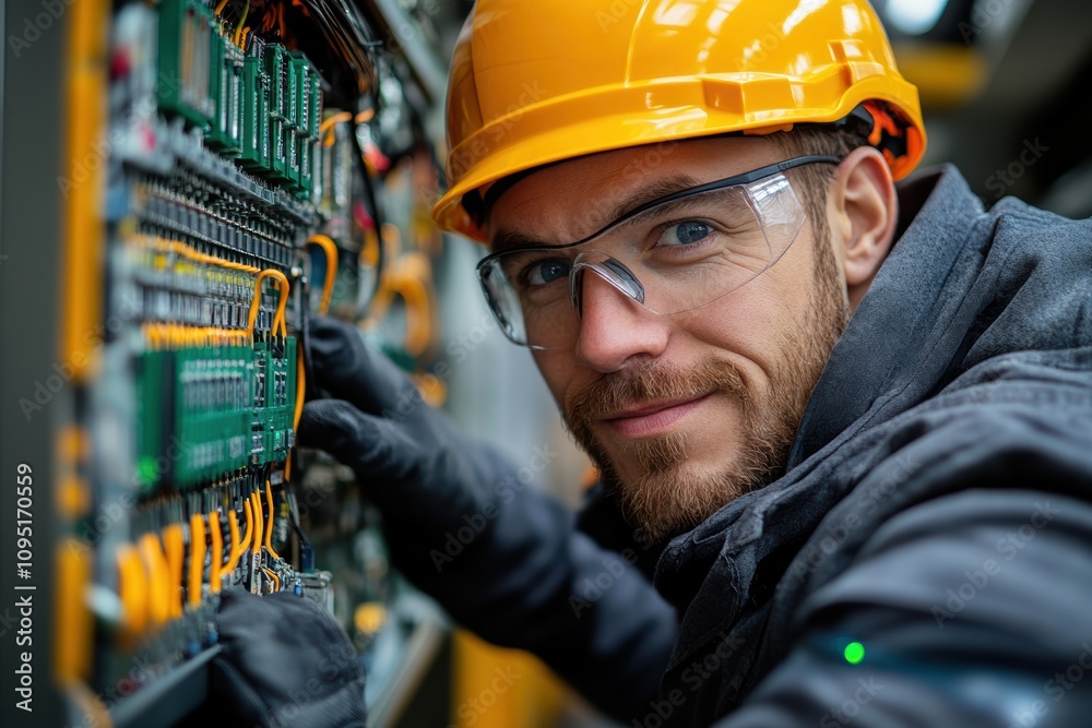 Electrical engineer testing circuits and wiring systems, Electrical engineer testing circuits and wiring systems,