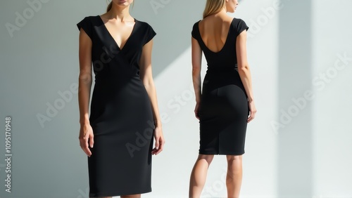 Elegant Black Dress - Front and Back View photo