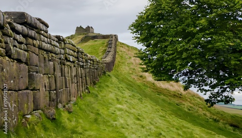 A view of Hadrian's Wall in the North of England