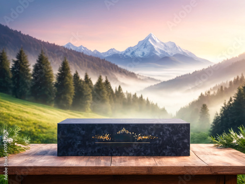 Luxury Gin and Tea Box in Mountain Landscape Setting