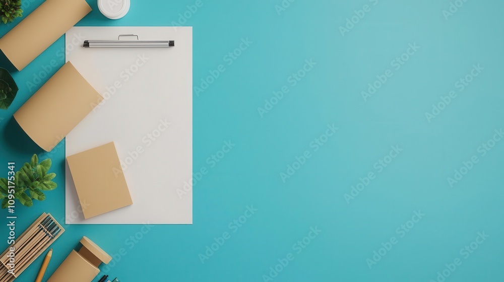 Blueprint for innovative workspace, interactive whiteboards and modular workstations, 3D illustration Blueprint for innovative workspace, interactive whiteboards and modular workstations, 3D illustration