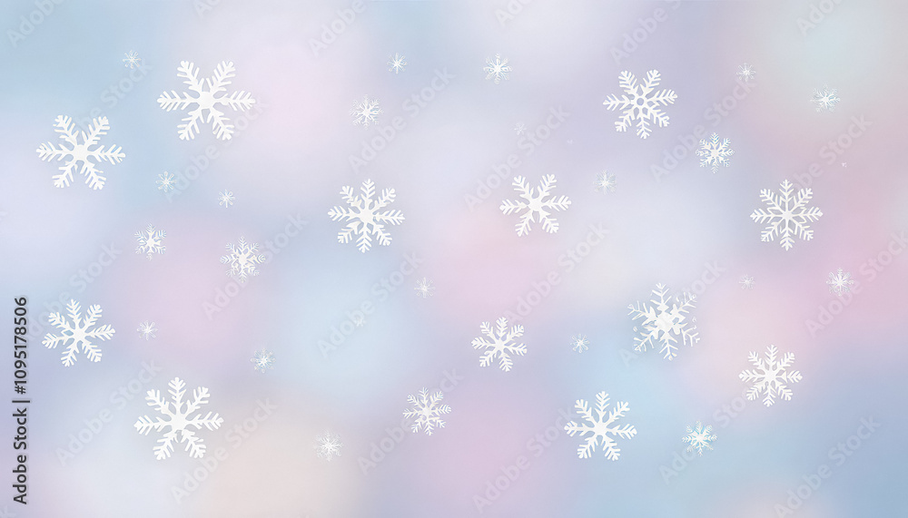 Magical Winter Background Wonderland with Paper Snowflakes for Christmas and New Year