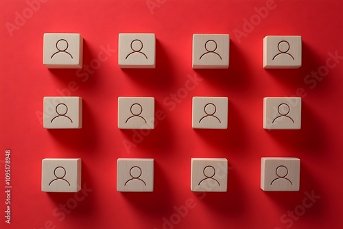 Wallpaper Mural Red Grid Geometric Staff Organization & Human Resources Planning Torontodigital.ca