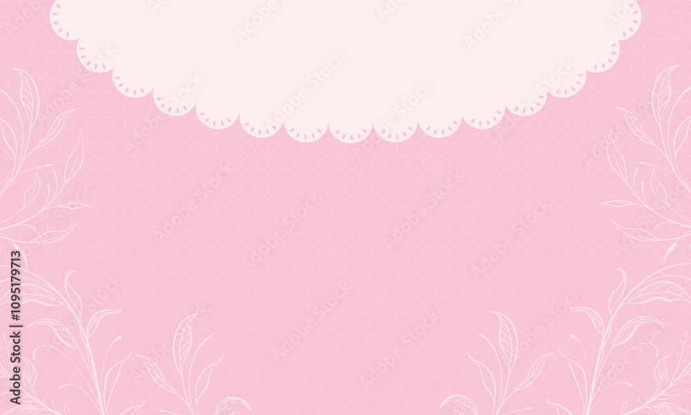 Pink poster and banner with floral and geometrical pattern background Pink poster and banner with floral and geometrical pattern background