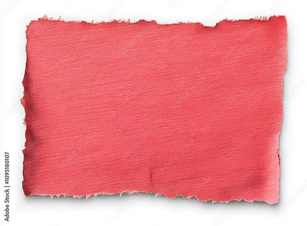 Torn Textured Red Paper Label Background for Notes and Messages Torn Textured Red Paper Label Background for Notes and Messages