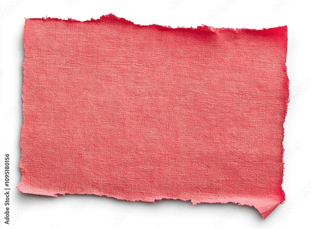 Torn Textured Red Paper Label Background for Notes and Messages Torn Textured Red Paper Label Background for Notes and Messages