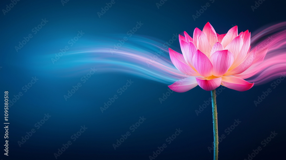 Neon glow flower bloom, pink and red petals Neon glow flower bloom, pink and red petals