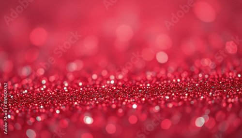 Sparkling Red Glitter Bokeh Creating Festive Atmosphere