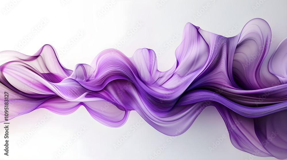 Dynamic purple waves create layered effect, evoking fluidity and motion Dynamic purple waves create layered effect, evoking fluidity and motion