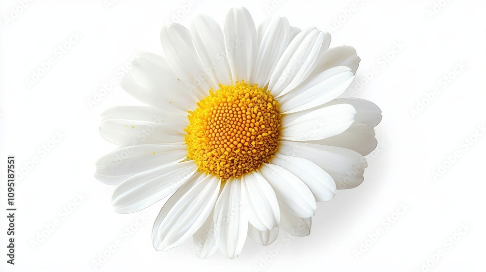 Fototapeta premium Delicate White Daisy with a Radiant Yellow Center