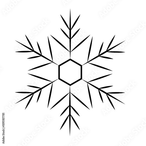 snowflake icon isolated on white background, christmas banner element