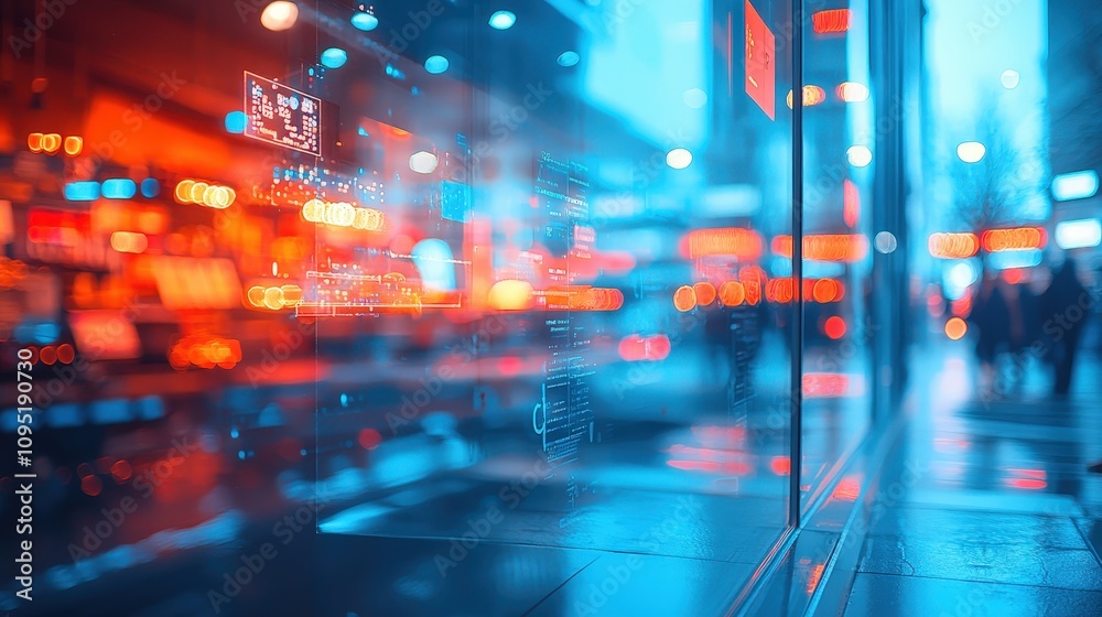 Obraz premium Abstract Cityscape Night Lights Blurred Urban Background