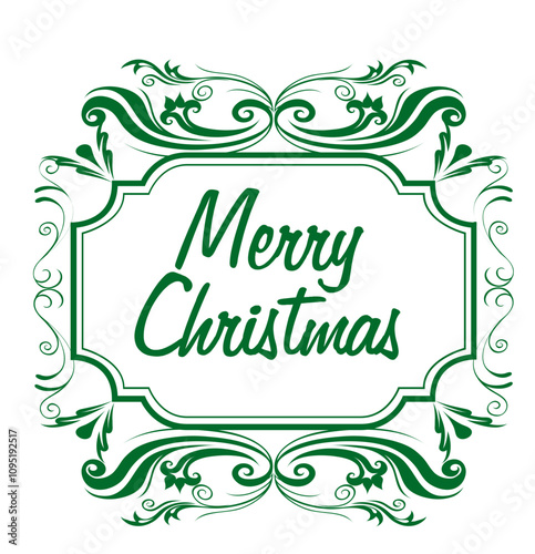 Merry Christmas, Vintage Label - Vektor