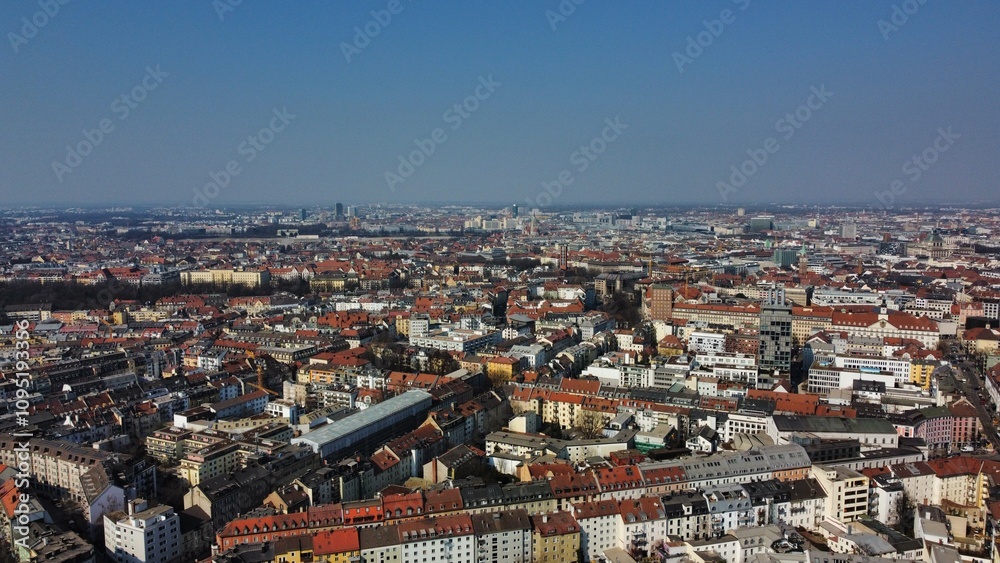 Obraz premium The panorama view of Munich, Germany