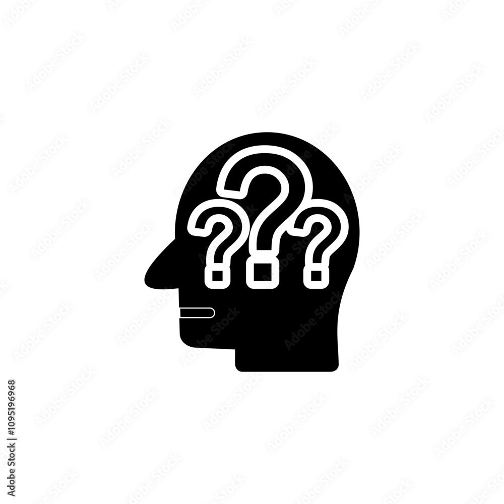Psychology Mental Health Icons, Human Head with Mind flat icon vector Psychology Mental Health Icons, Human Head with Mind flat icon vector