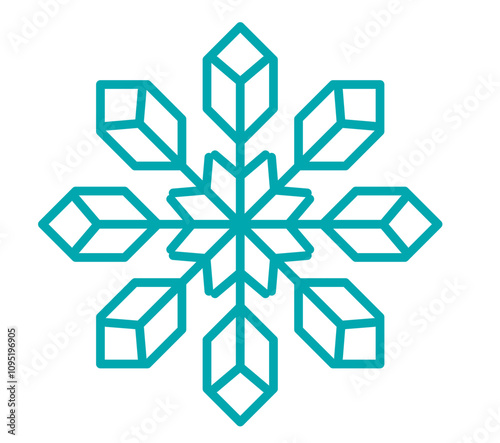 Schneeflocke, Symbol, Icon, Vektor - Weihnachten