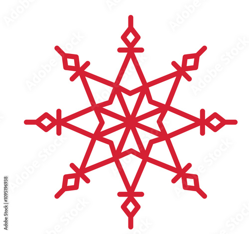 Schneeflocke, Symbol, Icon, Vektor - Weihnachten