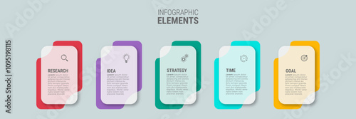 Steps infographic template design modern