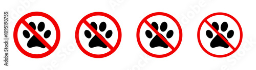 No pets allowed sign set