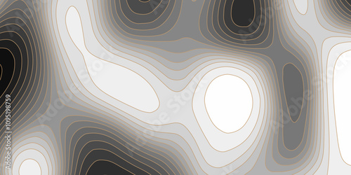 Brown line black, grey and white color combination of topography contour map terrain background, abstract topographic map with wave line panorama view gradient multicolor geographic line 
background.