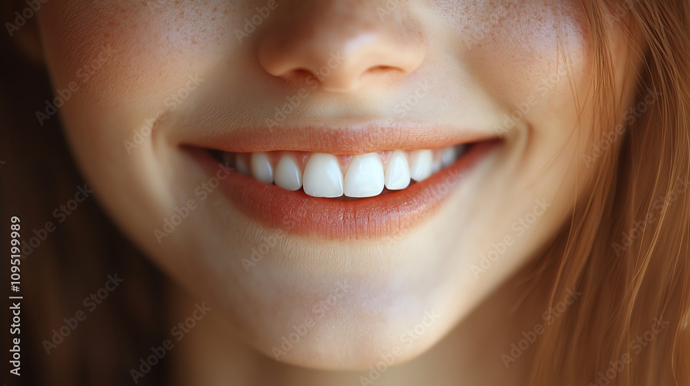 Closeup of a smiling face, natural light, soft focus, joyful and gentle Closeup of a smiling face, natural light, soft focus, joyful and gentle