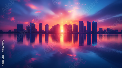 Sunset beauty skyline exposure