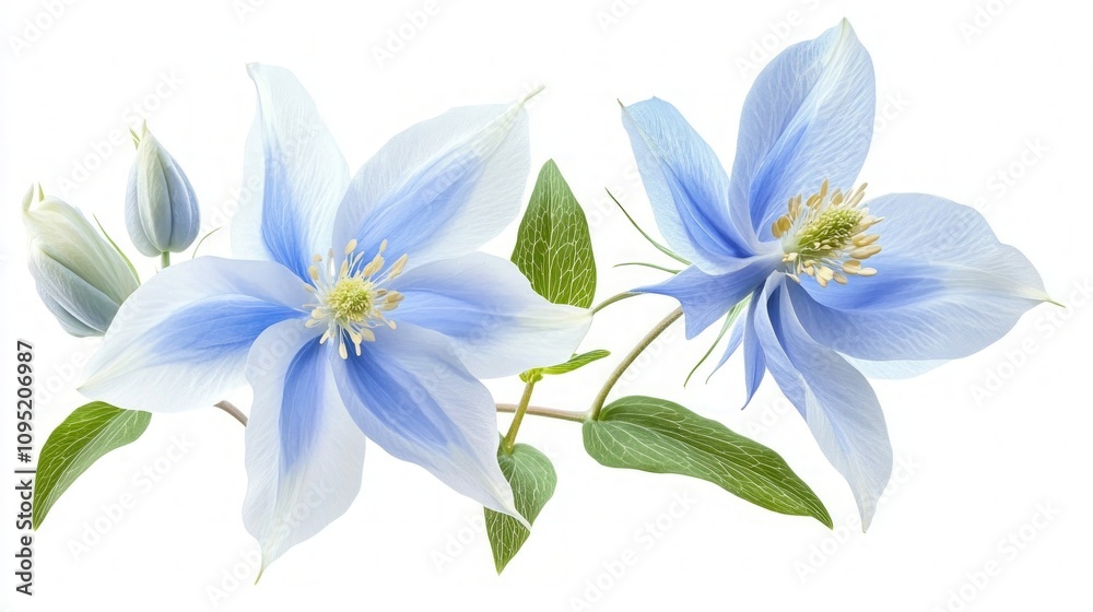 Naklejka premium Delicate Light Blue Flowers