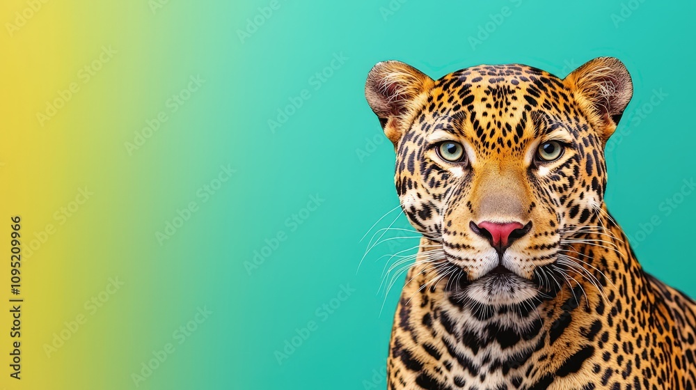 Obraz premium Majestic Jaguar Portrait Wild Cat Big Cat Wildlife Animal Nature Jungle Predator Spots Rosette Fur