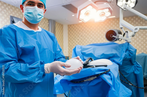 Beauty Under Control: Doctor and Breast Augmentation Surgery. 