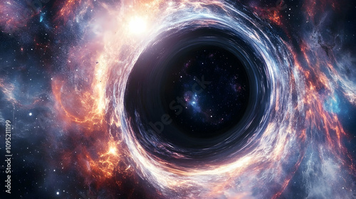 Shimmering Portal Leading to a Black Hole, Representing Limitless Possibilities.8k image