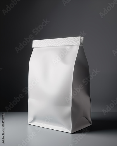 Foil plastic paper bag front and back view isolated on white background. Packaging template mockup collection. With clipping Path included. Aluminium