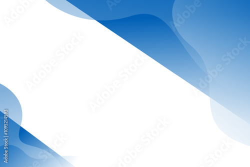Blue overlap wave shape modern background with white space for text and message. template design	
