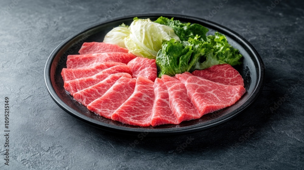 Yukhoe Preparation: Raw Beef Slices and Fresh Vegetables Yukhoe Preparation: Raw Beef Slices and Fresh Vegetables