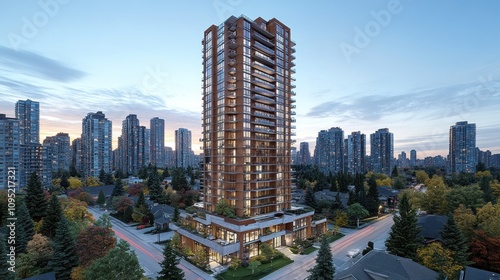 Wallpaper Mural Modern Skyscraper in Cityscape Torontodigital.ca