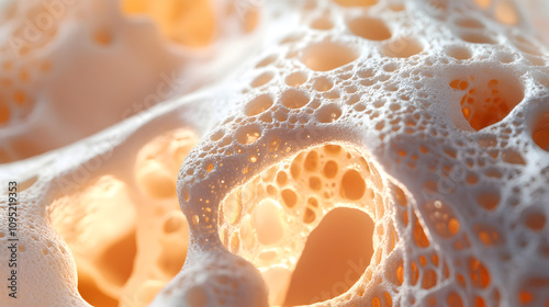 Porous Bone Substitute: 3D Rendering, Biosynthetic, Realistic, High-Contrast, Medical