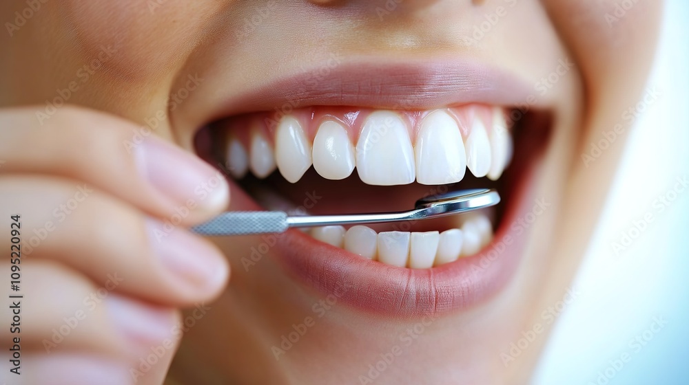 Fototapeta premium Vibrant Smile with Perfectly White Healthy Teeth Against a Pure White&nbsp;Background. A&nbsp;Symbol&nbsp;of Dental Health and Oral Hygiene.
