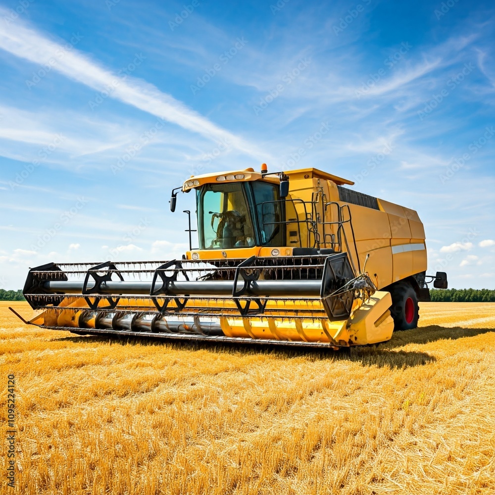 Fototapeta premium combine harvester working on a field