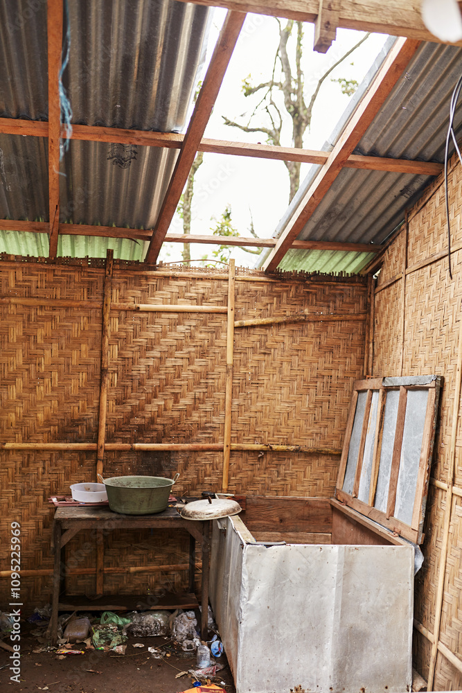 An abandoned street cafe after a volcanic eruption on the popular tourist island of Bali. An abandoned street cafe after a volcanic eruption on the popular tourist island of Bali.