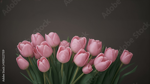 bouquet of pink tulips