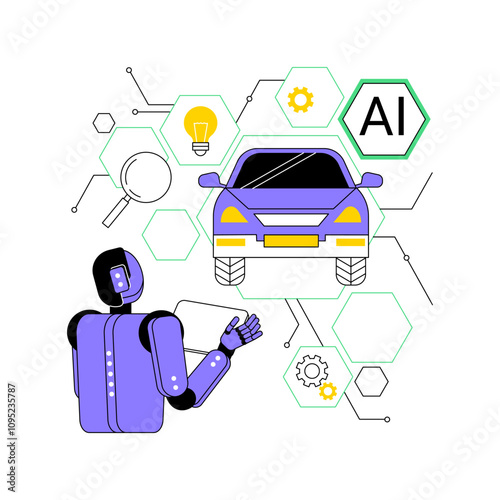 AI-Optimized Prototype Testing abstract concept vector illustration.