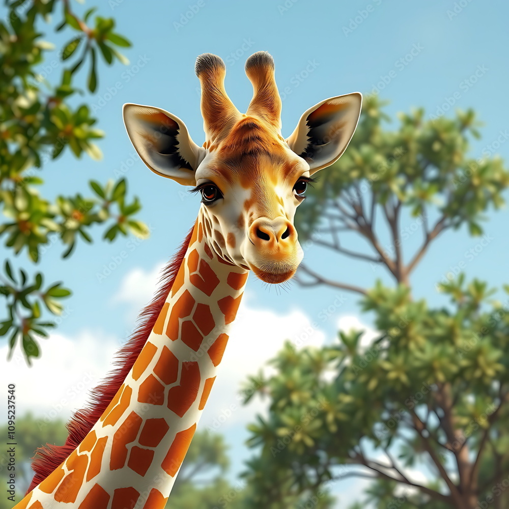 Fototapeta premium giraffe in zoo