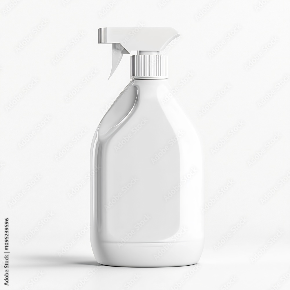Mockup of a Liquid Detergent Spray Bottle on White Background Mockup of a Liquid Detergent Spray Bottle on White Background