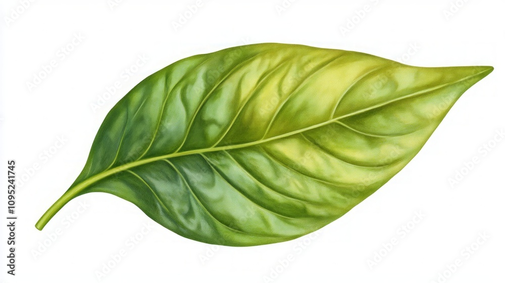Obraz premium Detailed Illustration of a Vibrant Green Leaf