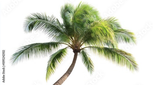 Majestic Palm Tree against a White Background