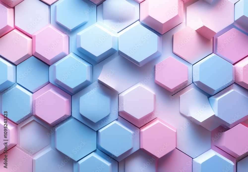 Abstract Geometric Pattern of Hexagonal Shapes in Soft Pastel Colors Against a Subtle Light Background for Creative and Modern Design Projects Abstract Geometric Pattern of Hexagonal Shapes in Soft Pastel Colors Against a Subtle Light Background for Creative and Modern Design Projects